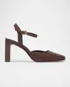 Bernardo Gama Snake-embossed Leather Pumps In Brown
