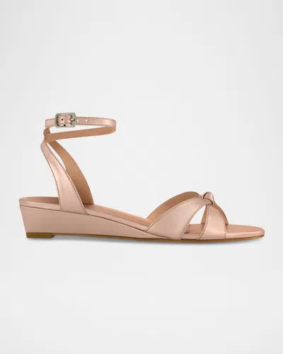 Bernardo Garcel Demi-wedge Metallic Leather Sandals In Blush Metallic Antique Calf
