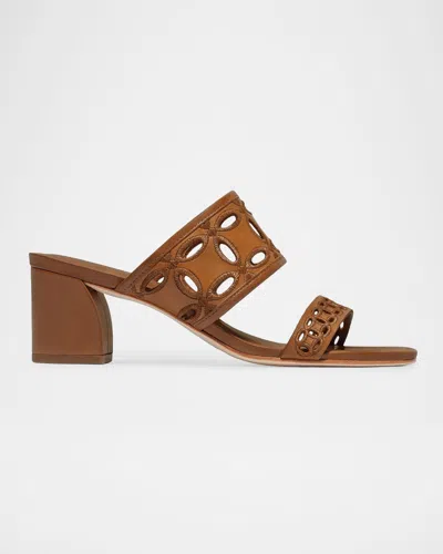 Bernardo Gemma Embroidered Leather Mule Sandals In Multi