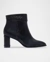 Bernardo Gene Whipstitched Leather Ankle Boots In Black