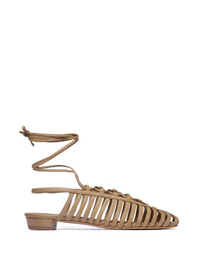 Bernardo Geneva Tie Lace-up Sandals In Animal Print