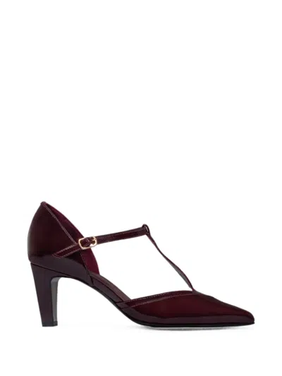 Bernardo Gianna T-bar Pointed-toe Pumps In Red