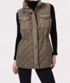 Bernardo Glamp Utility Puffer Vest In Liquid Metal In Multi