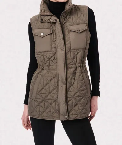 Bernardo Glamp Utility Puffer Vest In Liquid Metal In Multi