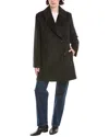 Bernardo Grand Sleek Wool-blend Coat In Black
