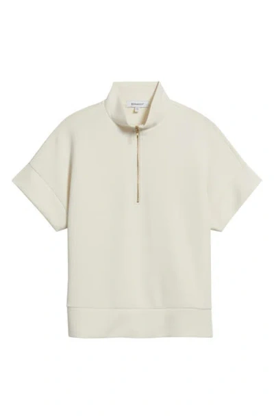 Bernardo Half Zip Short Sleeve Top In Gray