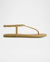 Bernardo Hercu Leather Ankle-strap Flat Sandals In Dune Antique Calf