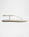 Bernardo Hercu Leather Ankle-strap Flat Sandals In White
