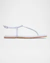 Bernardo Hercu Leather Ankle-strap Flat Sandals In White