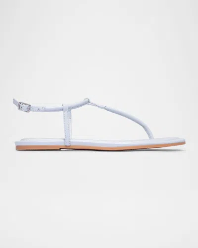 Bernardo Hercu Leather Ankle-strap Flat Sandals In White
