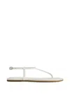 Bernardo Hercu Leather Ankle-strap Flat Sandals In White