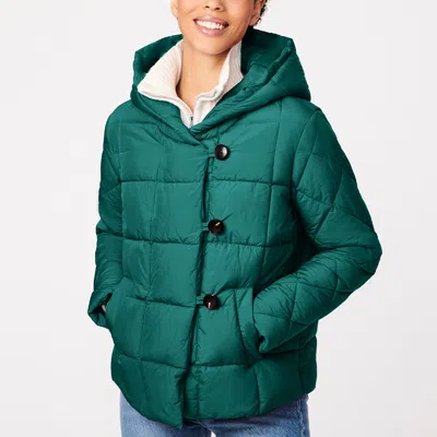 Bernardo Women's Box Quilt Puffer Jacket In Kelly Green