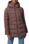 Bernardo Hooded Puffer Jacket With Bib In Dark Oak