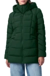 Bernardo Hooded Puffer Jacket With Bib In Deep Forest
