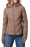 Bernardo Hooded Puffer Jacket With Bib In Dusty Taupe