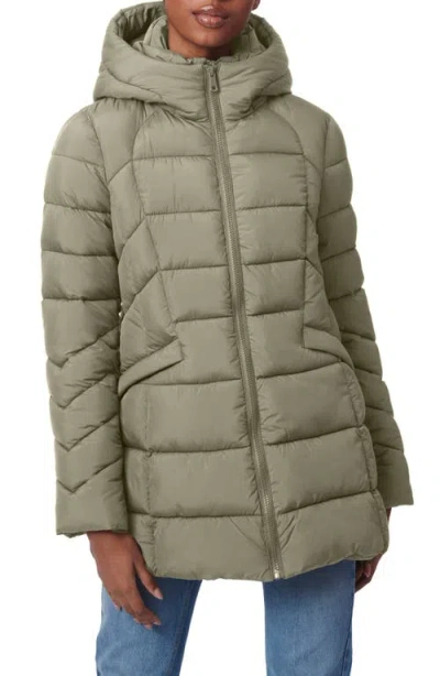 Bernardo Hooded Puffer Jacket With Bib In Olive