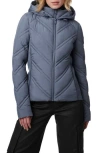 Bernardo Hooded Puffer Jacket With Bib In Smoke Blue