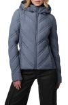 Bernardo Hooded Puffer Jacket With Bib In Smoke Blue