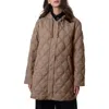 Bernardo Hooded Quilted Liner Jacket In Dusty Taupe