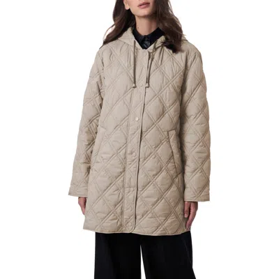 Bernardo Hooded Quilted Liner Jacket In Light Beige