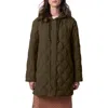Bernardo Hooded Quilted Liner Jacket In Olive