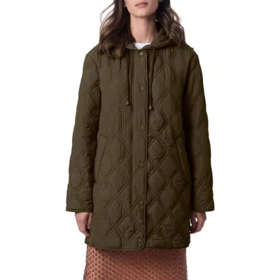 Bernardo Hooded Quilted Liner Jacket In Olive