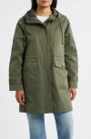 Bernardo Hooded Raincoat In Green