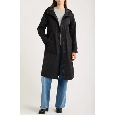 Bernardo Hooded Raincoat In Navy