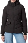 Bernardo Hooded Recycled Polyester Puffer Jacket In Black