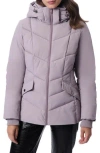 Bernardo Hooded Recycled Polyester Puffer Jacket In Iced Lilac
