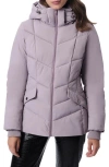 Bernardo Hooded Recycled Polyester Puffer Jacket In Iced Lilac