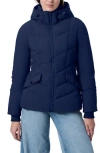 Bernardo Hooded Recycled Polyester Puffer Jacket In Navy