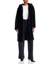 Bernardo Hooded Sherpa Coat In Black