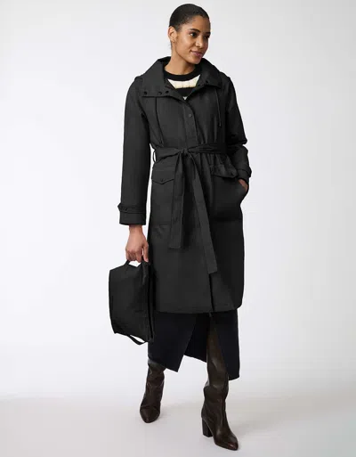Bernardo Hooded Trench Coat In Black