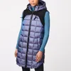 Bernardo Box Quilt Long Hooded Vest In Purple
