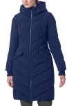 Bernardo Hooded Walker Coat In Navy