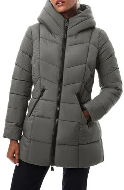 Bernardo Hooded Water Resistant Puffer Jacket In Gray