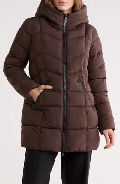 Bernardo Hooded Water Resistant Puffer Jacket In Mole