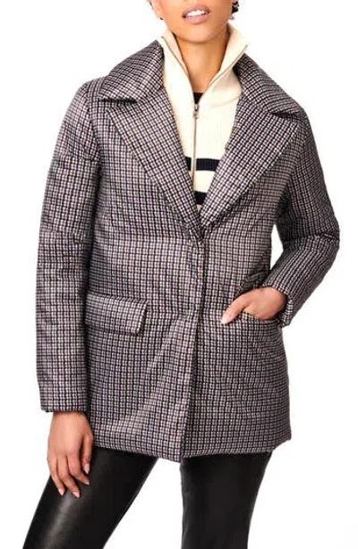 BERNARDO BERNARDO HOUNDSTOOTH RECYCLED POLYESTER PUFFER BLAZER