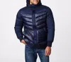Bernardo Heavyweight Mixed Fabric Puffer Parka Jacket In Blue