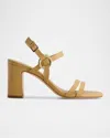 Bernardo Irisa Leather Ankle-strap Sandals In Yellow