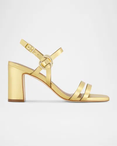 Bernardo Irisa Metallic Leather Ankle-strap Sandals In Gold Metallic Antique Calf