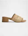 Bernardo Jenne Raffia Slide Sandals In Brown