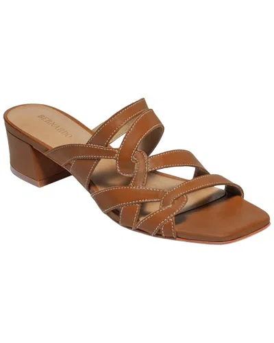 Bernardo Johanne Leather Low Heel Sandal In Brown