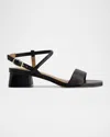 Bernardo Josei Leather Ankle-strap Sandals In Black Glove Leather