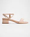 Bernardo Josei Leather Ankle-strap Sandals In Cipria Glove Leather