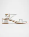 Bernardo Josei Leather Ankle-strap Sandals In Eggshell Glove Leather