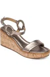 Bernardo Women's Kennedy Wedge Sandals In Platinum Glove Leather In Multi