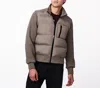 Bernardo Glue Seamed Knit Combo Bomber Jacket In Beige