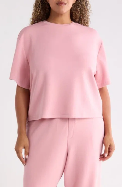 Bernardo Knit Drop Shoulder T-shirt In Pink